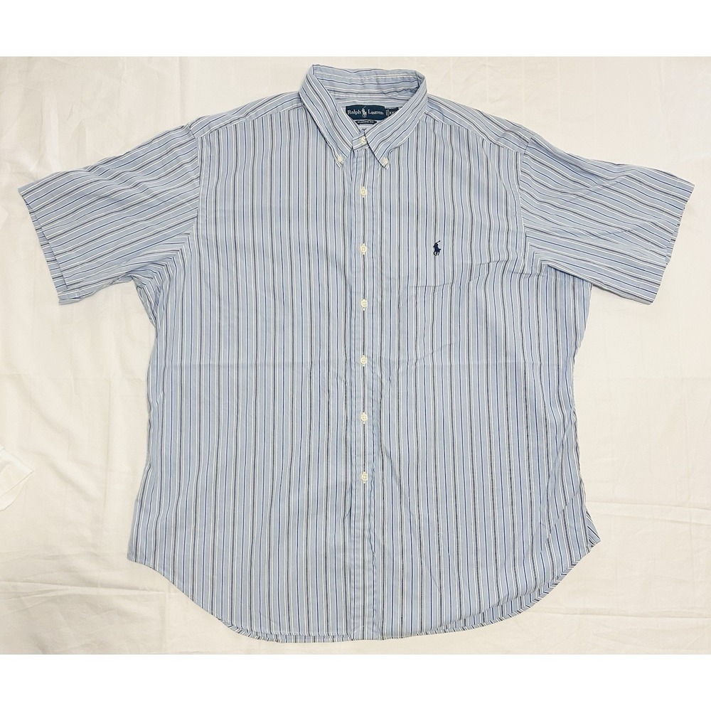 Polo Ralph Lauren Mens XXL Classic Fit Lightweight Plaid Camp Button Up Shirt